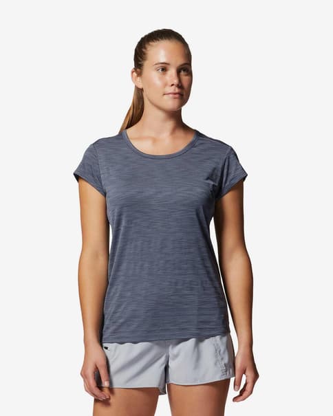 Camiseta Mountain Hardwear Mighty Stripe manga corta gris mujer