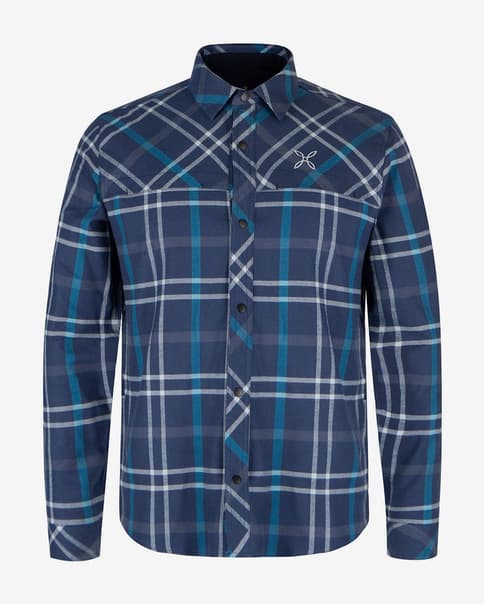 Camisa Montura Check manga larga azul marino blanco