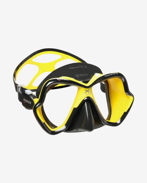 Maschera da sub Mares X-Vision Ultra Liquidskin nero giallo con lenti trasparenti