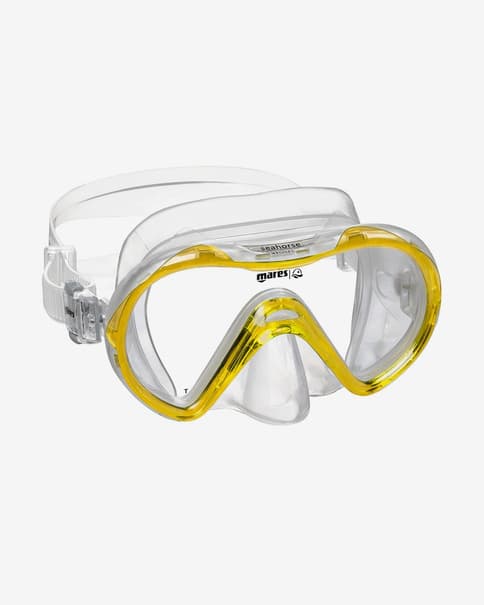 Máscara de buceo Mares Seahorse amarillo con lentes transparentes junior