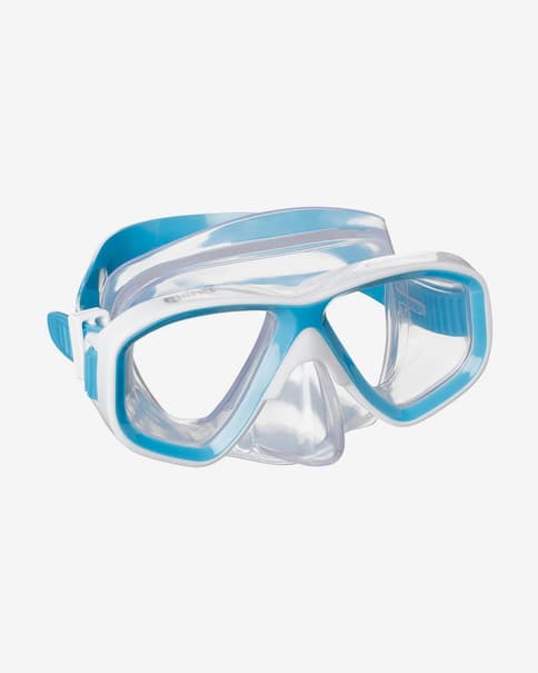 Máscara de buceo Mares Puffer azul con lentes transparentes infantil