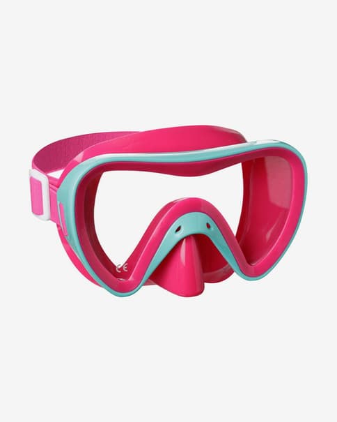 Máscara de buceo Mares Turtle rosa azul con lentes transparentes infantil