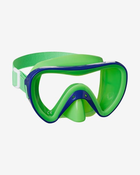Máscara de buceo Mares Turtle verde azul con lentes transparentes infantil