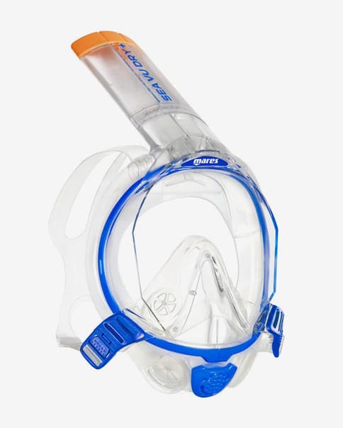 Máscara de snorkel Mares Sea Vu Dry+ azul naranja