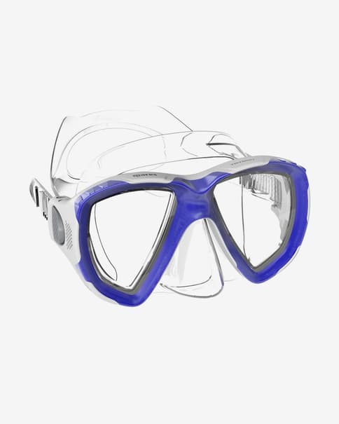 Máscara de buceo Mares Trygon lila con lentes transparentes