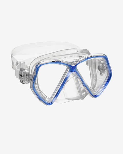 Máscara de buceo Mares Zephir azul con lentes transparentes infantil