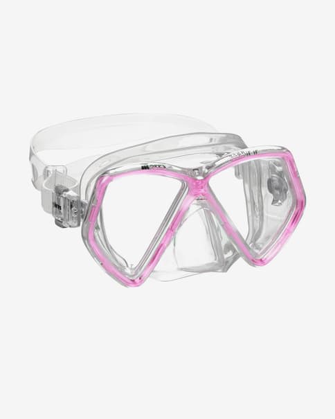 Máscara de buceo Mares Zephir rosa con lentes transparentes infantil
