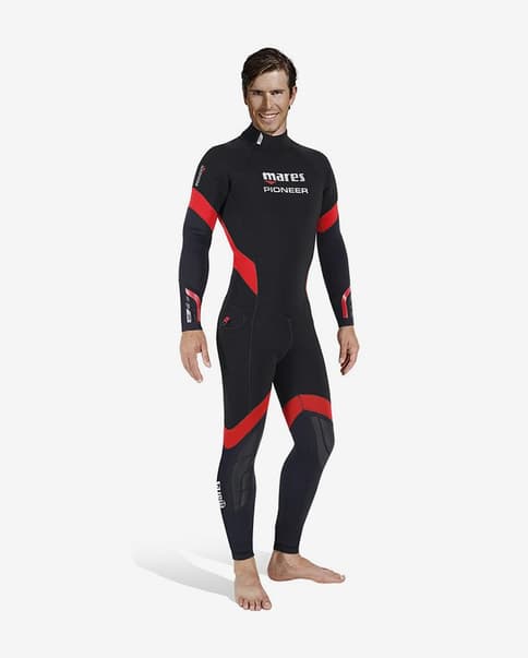 Traje neopreno húmedo Mares Pioneer 5 mm negro rojo