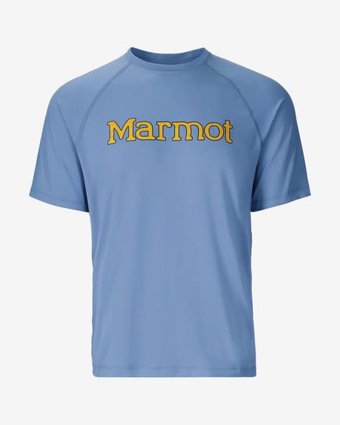Camiseta Marmot Windridge Graphic manga corta azul amarillo