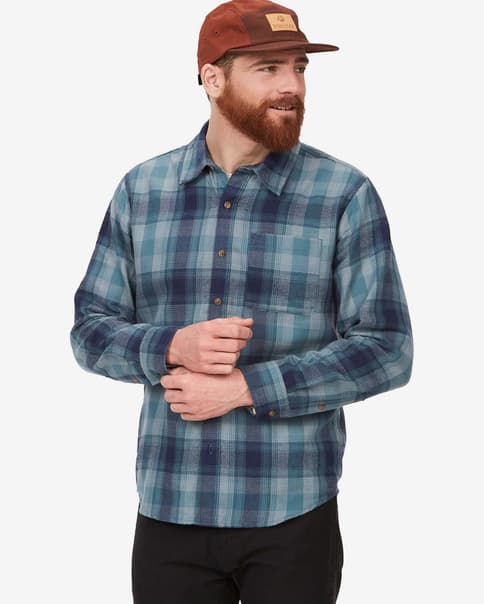 Camisa Marmot Fairfax Novelty Light Weight Flannel manga larga azul ártico