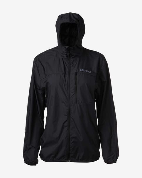 Casaco leve com capuz Marmot Superalloy Bio Wind preto para mulher