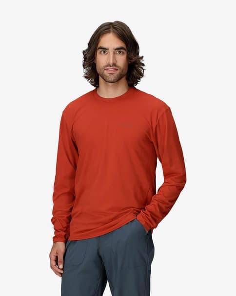 Camisola Marmot AirExchange SolarShield Crew manga comprida vermelho