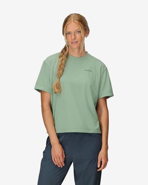Camiseta Marmot AirExchange SolarShield Crew manga corta verde mujer