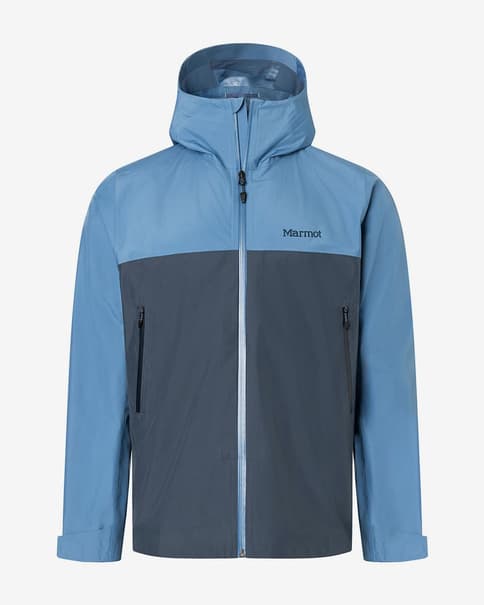 Casaco fino com capucho Marmot Minimalist Pertex azul cinza escuro