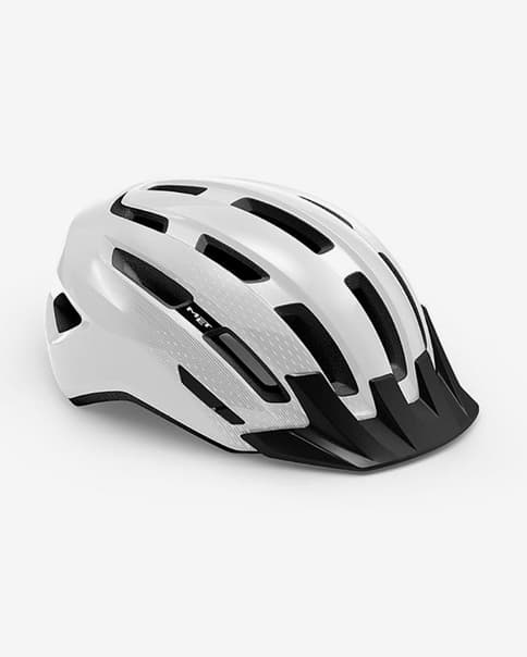 Casco MET Downtown blanco brillante negro