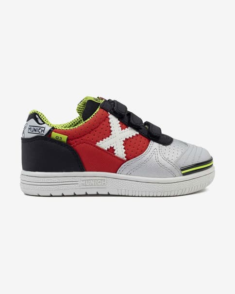 Zapatillas Munich G-3 Profit velcro rojo negro amarillo infantil