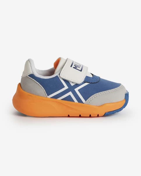 Zapatillas Munich Chon 01 azul gris naranja bebé