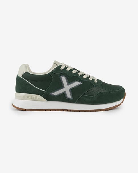 Zapatillas Munich Dash Premium verde oscuro blanco roto