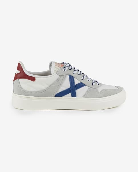 Zapatillas Munich Prime gris blanco azul rojo