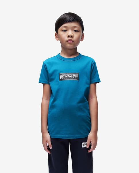 Camiseta Napapijri Chamois manga corta azul negro infantil