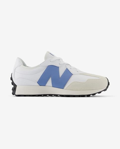 Scarpe New Balance 327 bianco puro azzurro junior (Pianta larga)