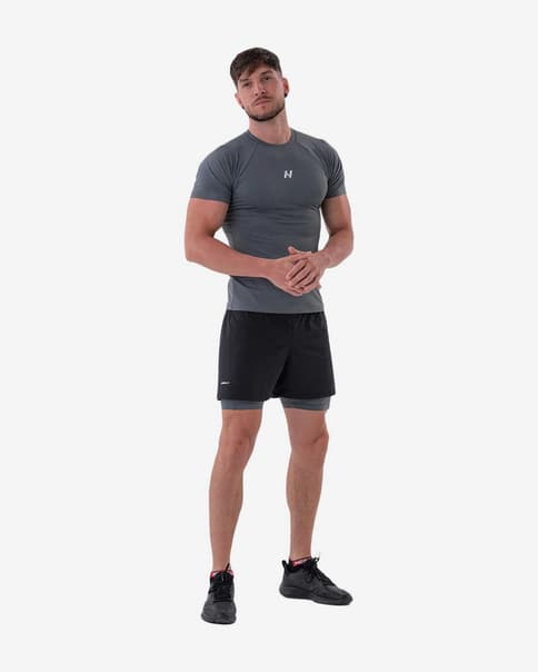 Pantalón corto Nebbia Double Layer negro gris