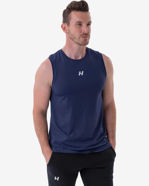Camiseta Nebbia Power sin mangas azul marino