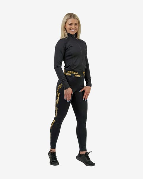 Malla larga Nebbia Intense Iconic negro dorado mujer