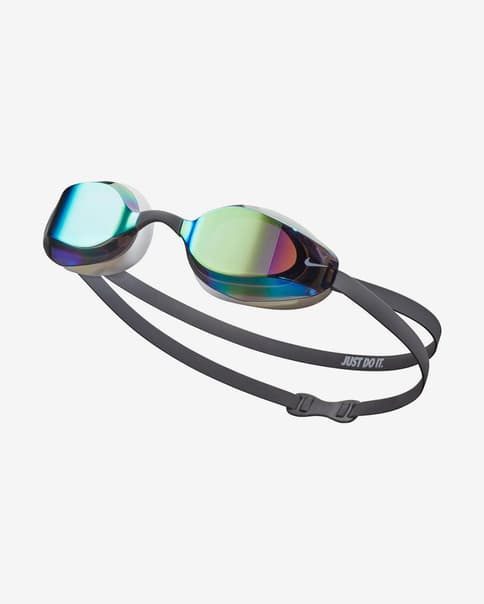 Gafas de natación Nike Swim Vapor Mirrored negro con lentes espejadas azul