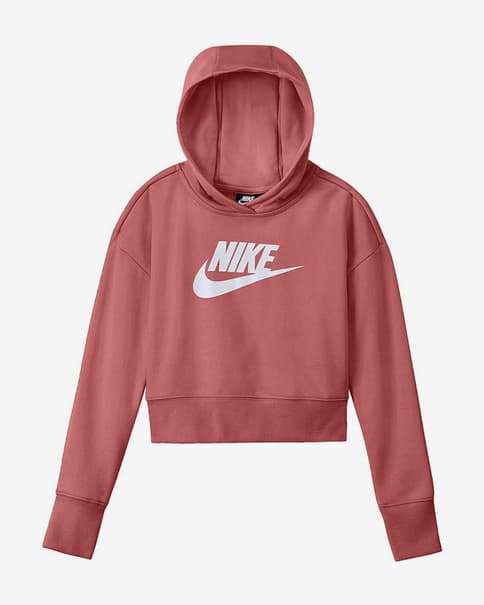 Sudadera con capucha Nike Sportswear Club rosa blanco infantil