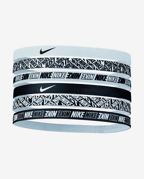 Cinta para la cabeza Nike Printed blanco negro (6 unidades)