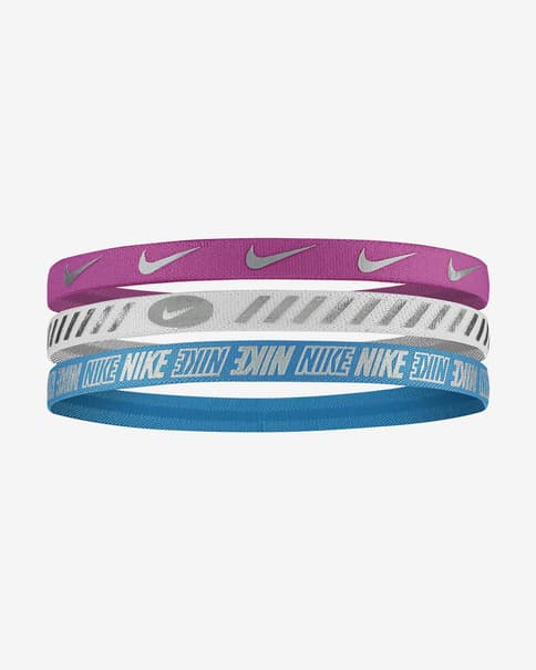 Cinta para la cabeza Nike Metallic 3.0 rosa blanco azul mujer (3 unidades)