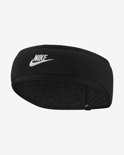 Cinta para la cabeza Nike Club Fleece 2.0 negro blanco