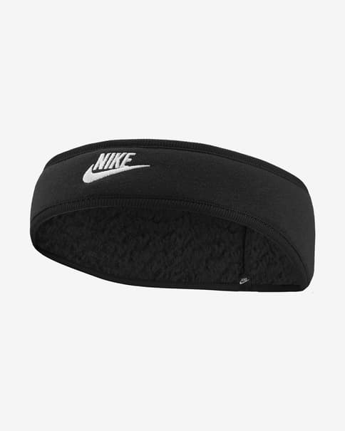 Cinta para la cabeza Nike Club Fleece 2.0 negro blanco infantil