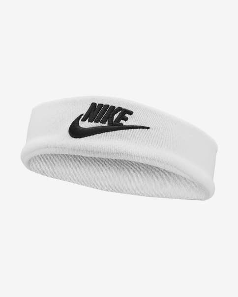 Cinta para la cabeza Nike Classic Wide Terry blanco negro