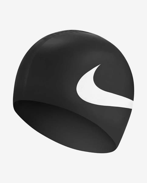Gorro de natación Nike Swim Big Swoosh Silicone negro blanco