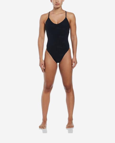 Bañador Nike Swim Retro Flow negro intenso mujer