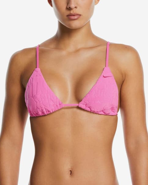 Top bikini Nike Swim Retro Flow rosa mujer