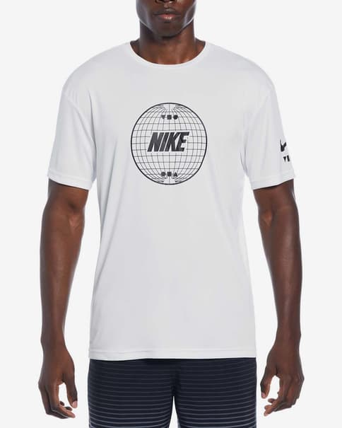Koszulka Nike Swim Lead Line krótki rękaw czysta biel