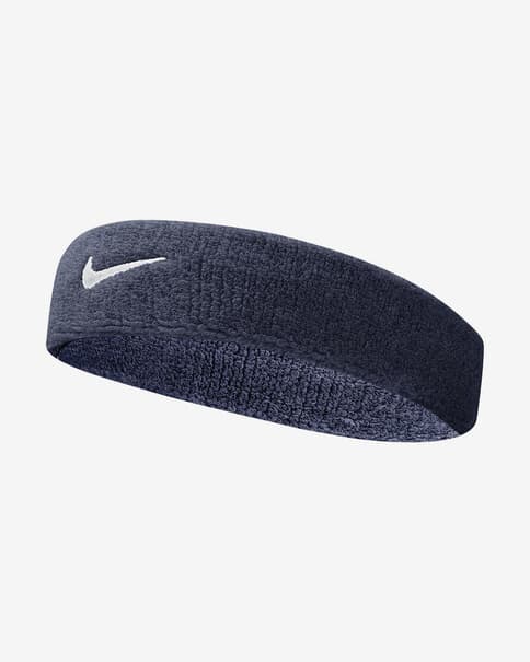 Cinta para la cabeza Nike Swoosh gris oscuro blanco