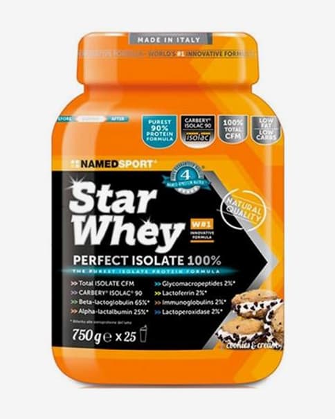 Batido NamedSport Star Whey Isolate 750 g sabor cookies&cream