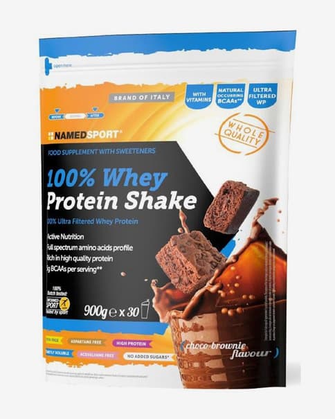 Batido NamedSport 100% Whey Protein 900 g sabor brownie de chocolate