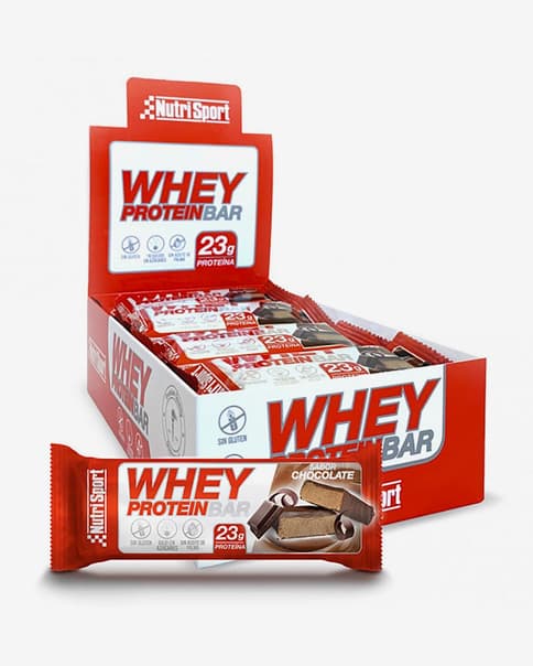 Barrita proteica Nutrisport Whey Bar sabor chocolate 70 g (12 unidades)