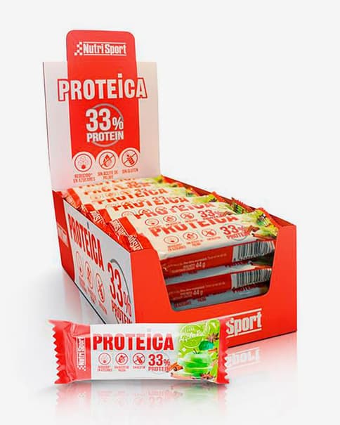 Barrita proteica Nutrisport Proteica Bar sabor manzana 44 g (24 unidades)
