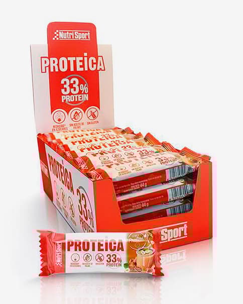 Barrita proteica Nutrisport Proteica Bar sabor praliné 44 g (24 unidades)