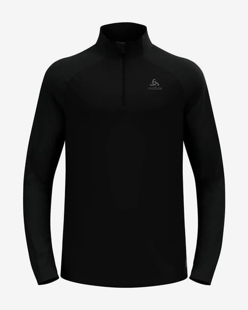 Camiseta Odlo Essentials Ceramiwarm Half Zip manga larga negro mate
