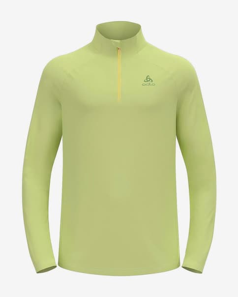 Camiseta Odlo Essentials Ceramiwarm Half Zip manga larga amarillo claro