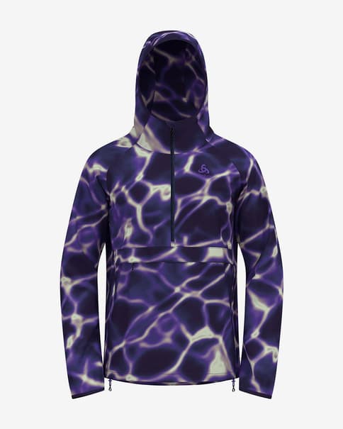 Chaqueta con capucha Odlo Zeroweight Print violeta negro
