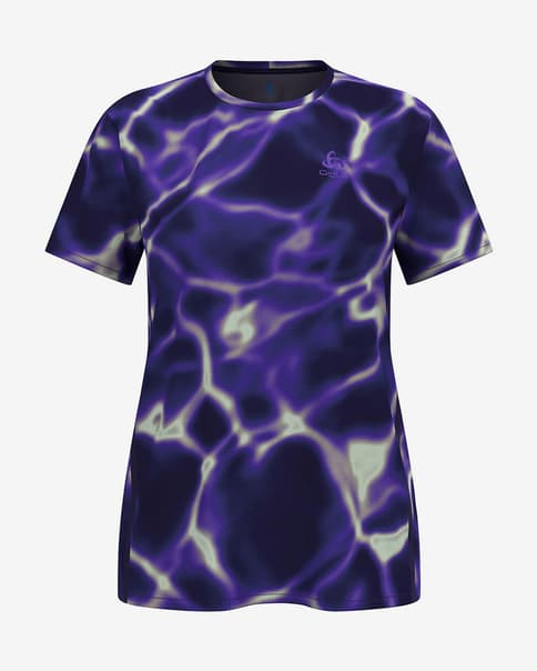 Camiseta Odlo Zeroweight Chill-Tec Print manga corta violeta mujer