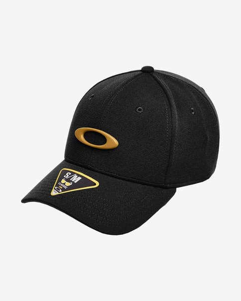 Gorra Oakley Tincan negro logo marrón